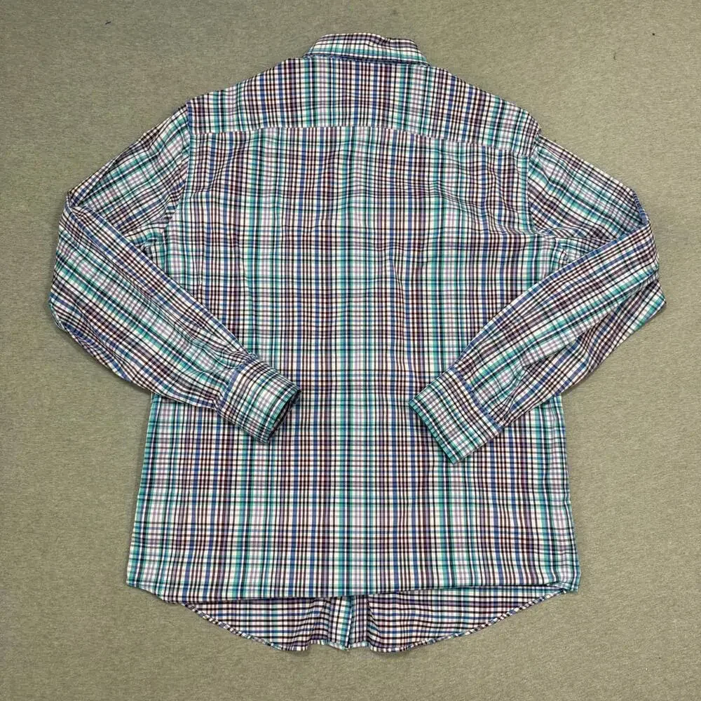 Peter Millar Shirt Mens Large‎ Button Down Performance Golf Tattersall Preppy